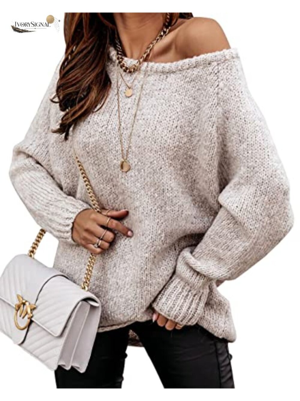 Oversized Ribbed Knit Crew Neck Pullover Sweater Long Sleeve Casual Fall